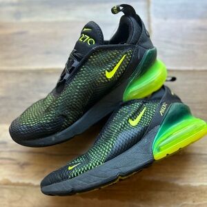 Nike Air Max 270 Black and Neon Green Sneakers